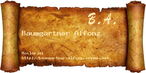 Baumgartner Alfonz névjegykártya